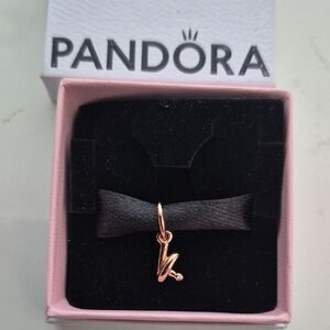Pandora Rose Gold 'K' Letter Charm